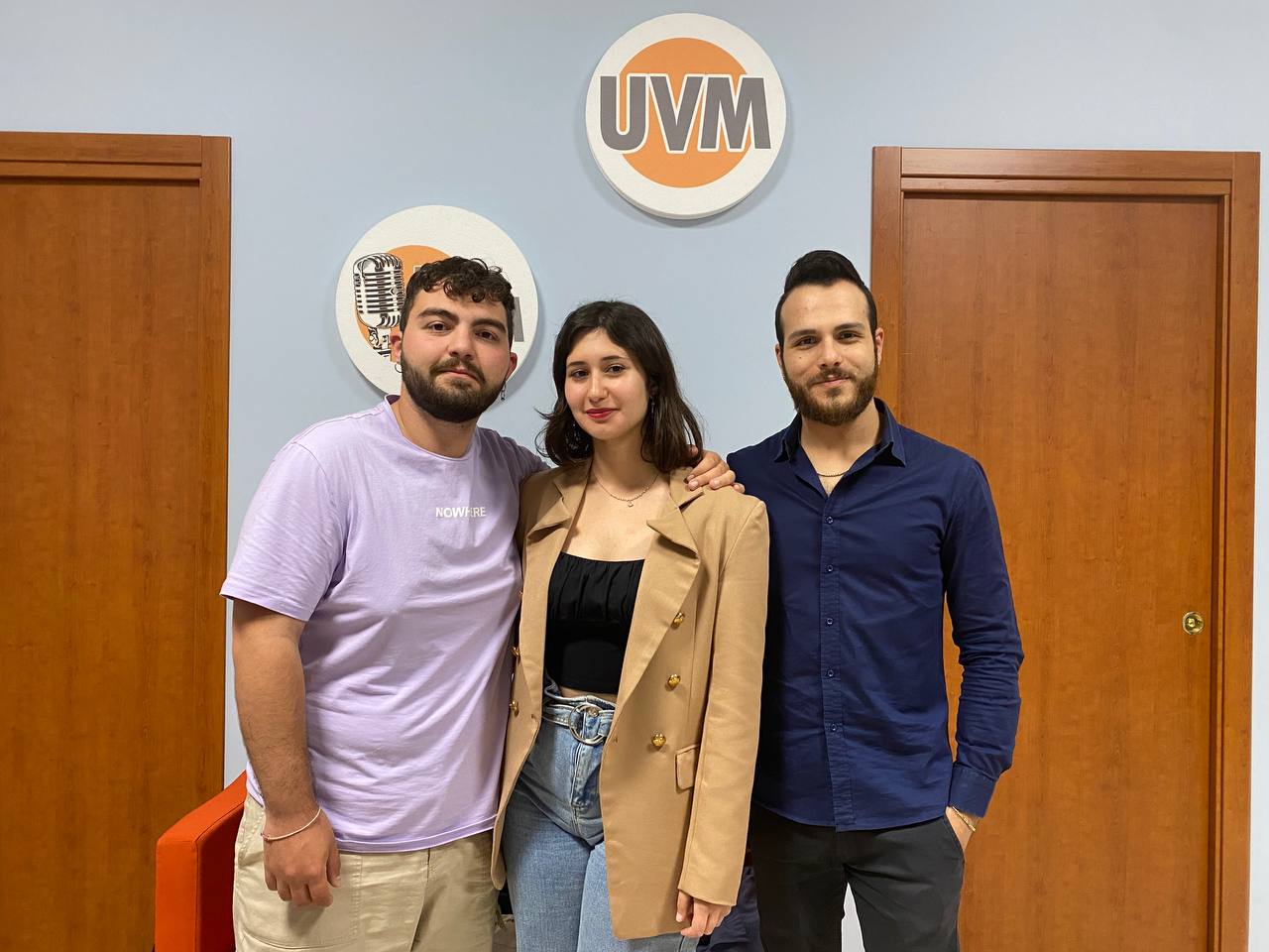 Dida foto: Gli studenti di Radio UniversoMe Giuseppe Cannistrà, Francesco Pullella e Alessandra Cutrupia